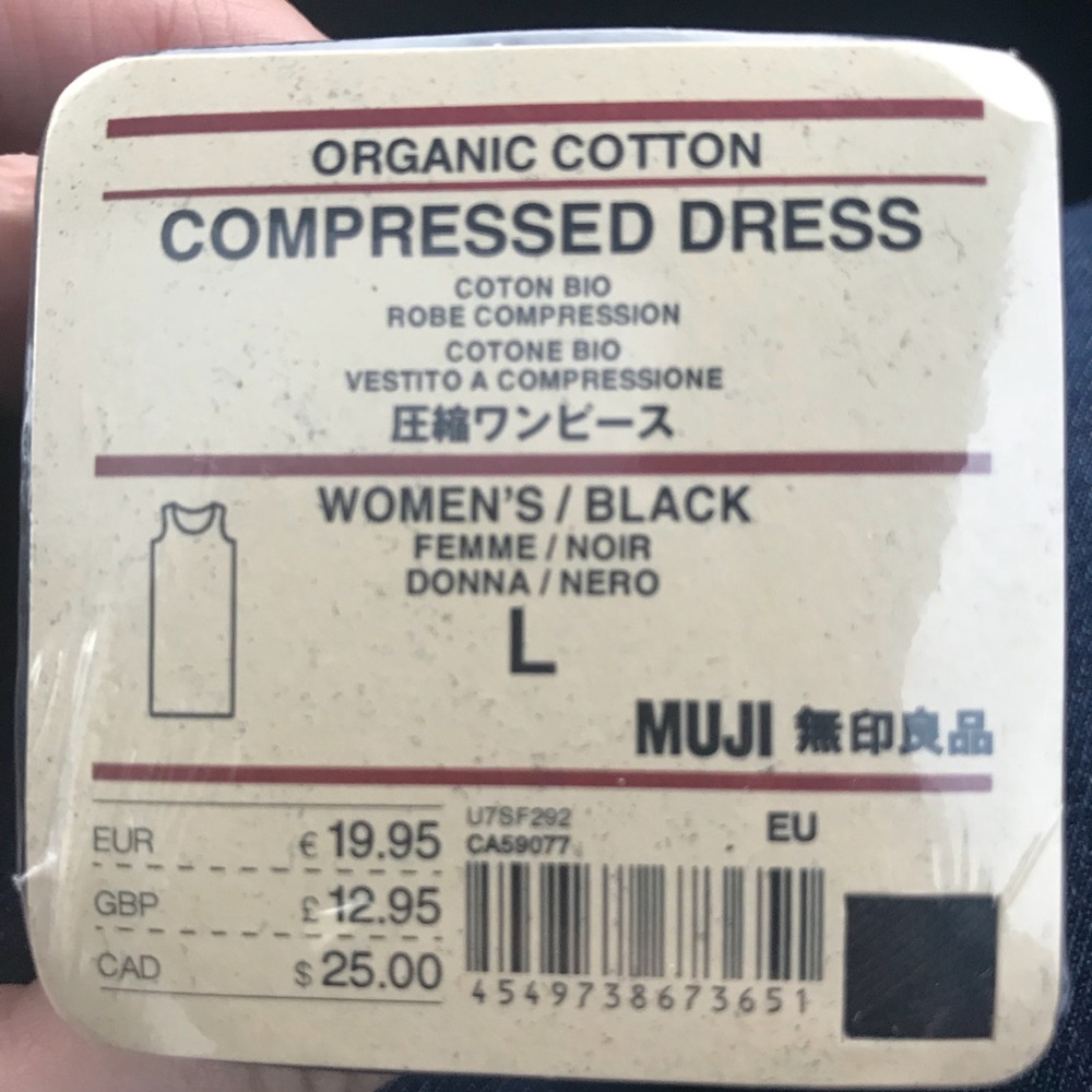 Brand New Black MUJI Shrinkwrap Dress